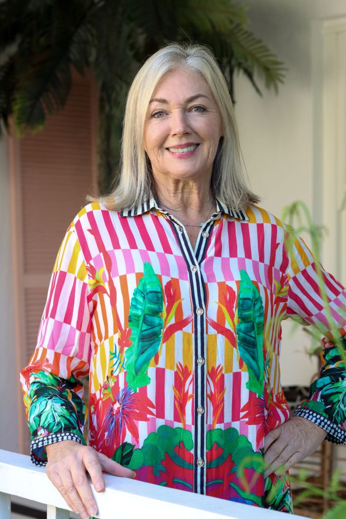 Maddison Short Dress in Broad Colourful Stripe