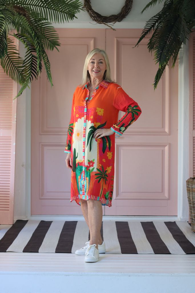 Maddison Short Dress in Tangerine