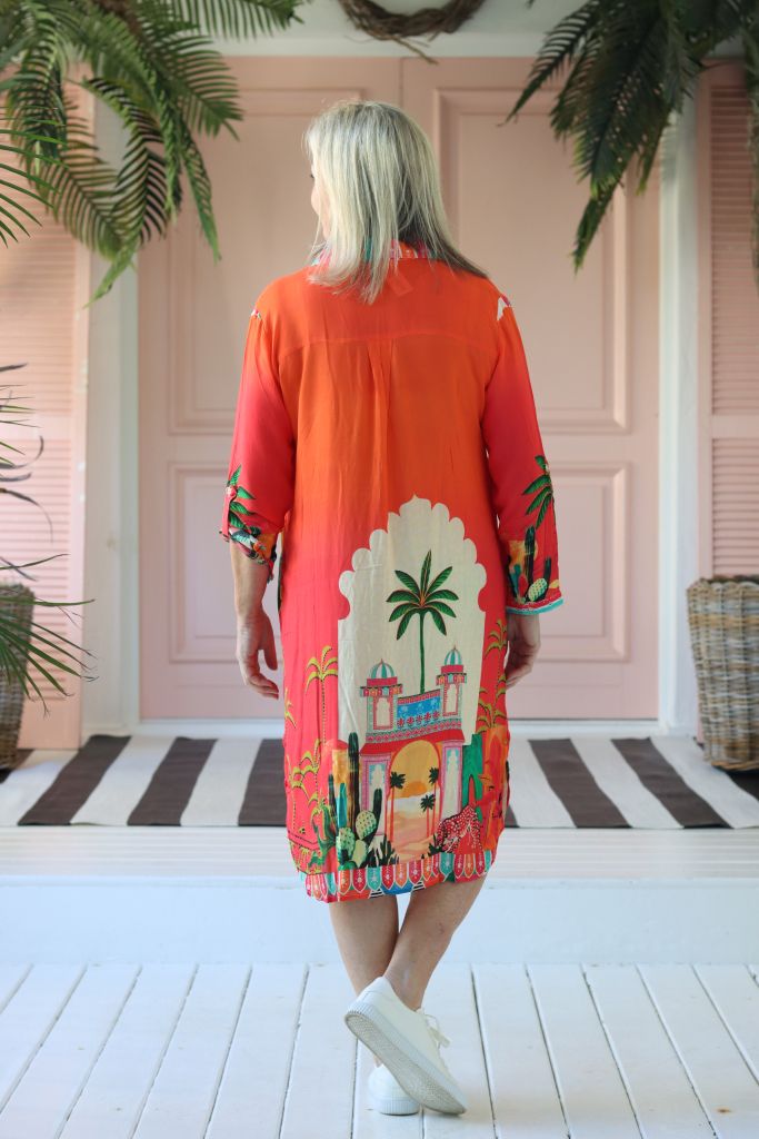 Maddison Short Dress in Tangerine