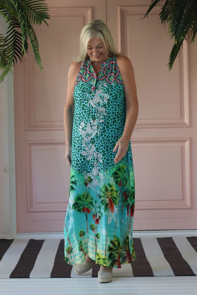 Racerback Dress in Turquoise