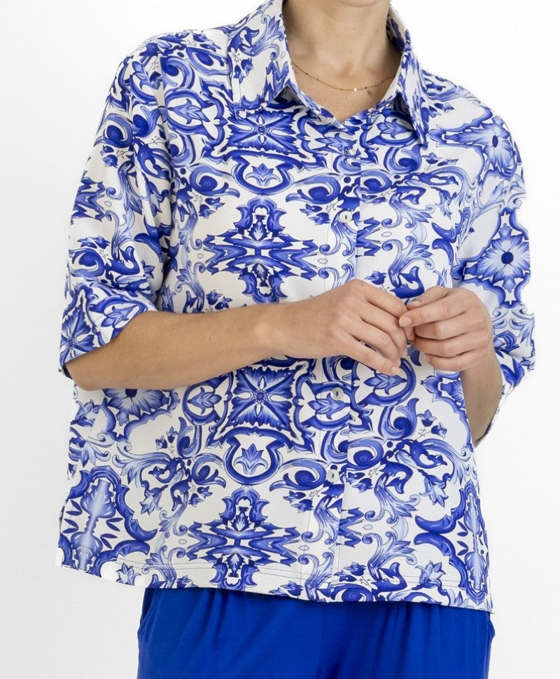 Gaia SS Shirt in Capri Blues