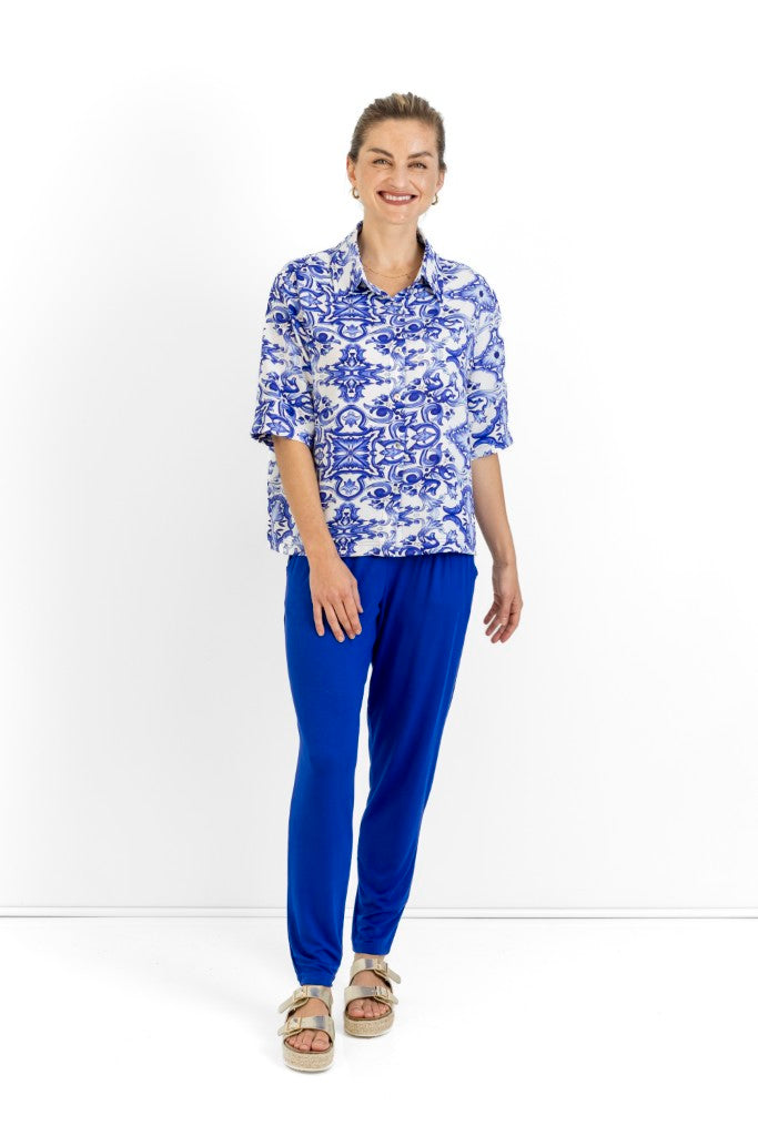 Gaia SS Shirt in Capri Blues