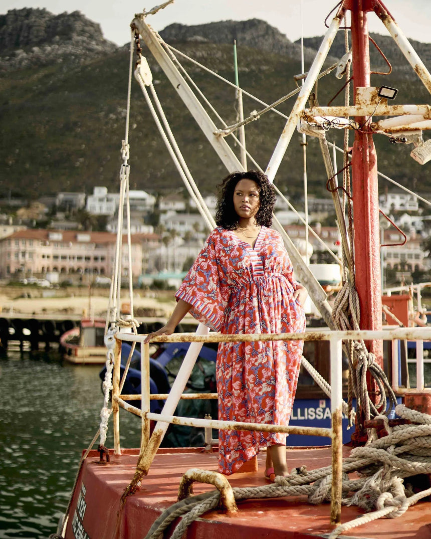 Kimbo Dress in Pink Lobsters