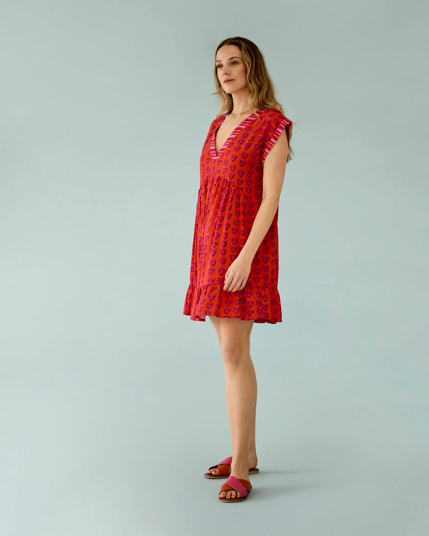Hanky Dress in Cerise Cheetah