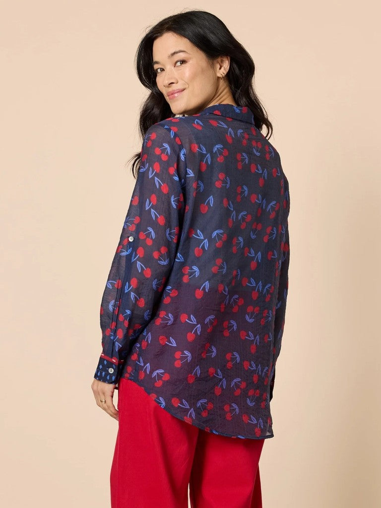 Cherry Delight Shirt in Navy / Red