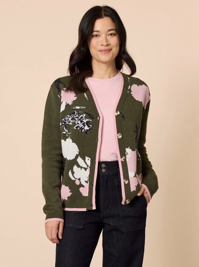 Colorado Knit Cardi in Khaki / Multi