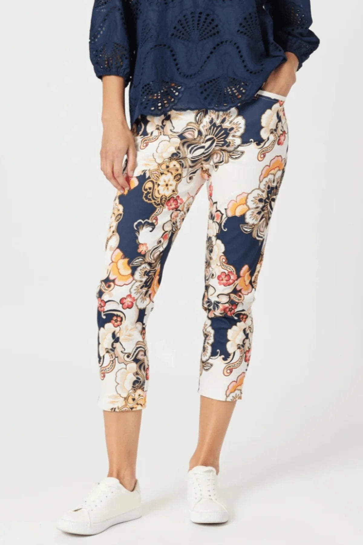 Lexi Print Pants in Navy Multi