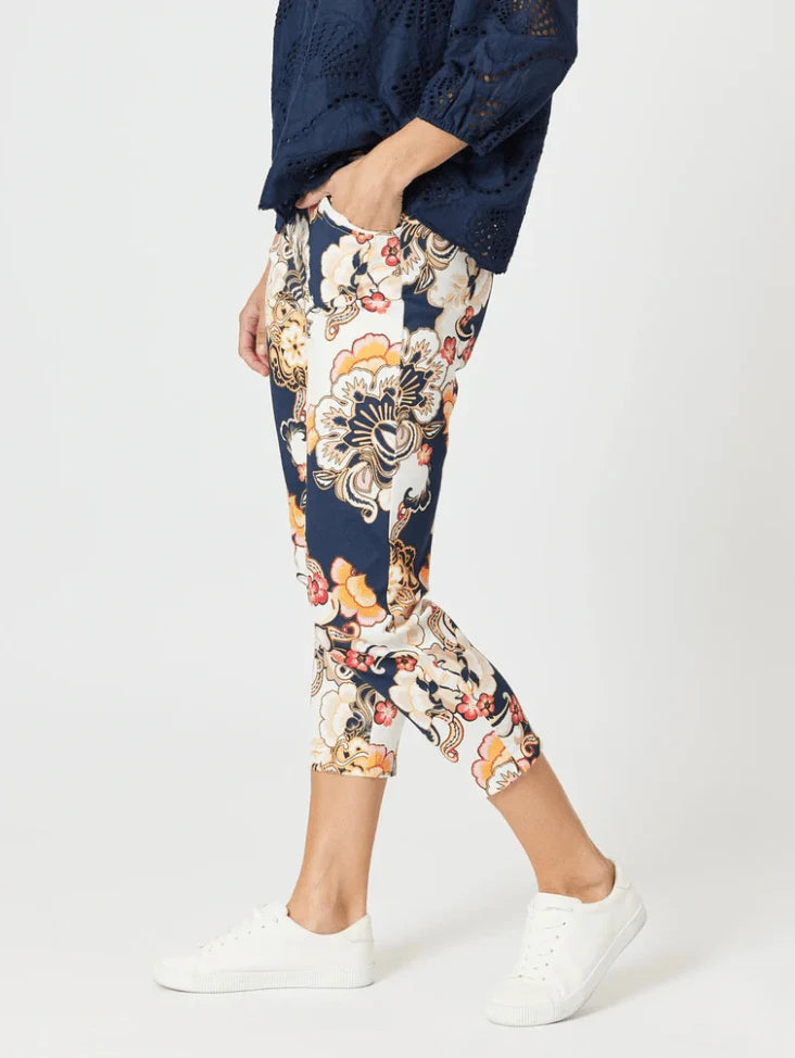 Lexi Print Pants in Navy Multi