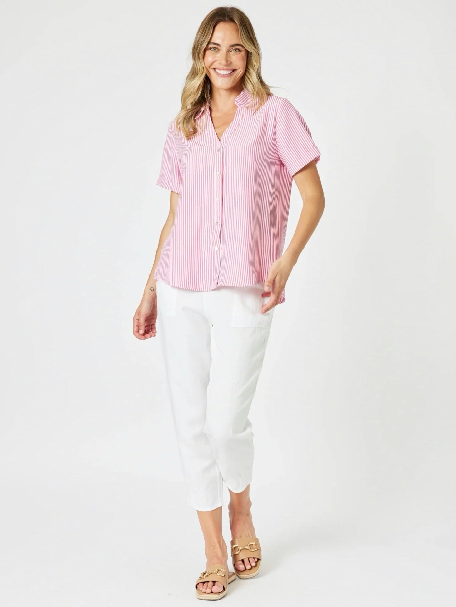 Lino Tapered Pants in White