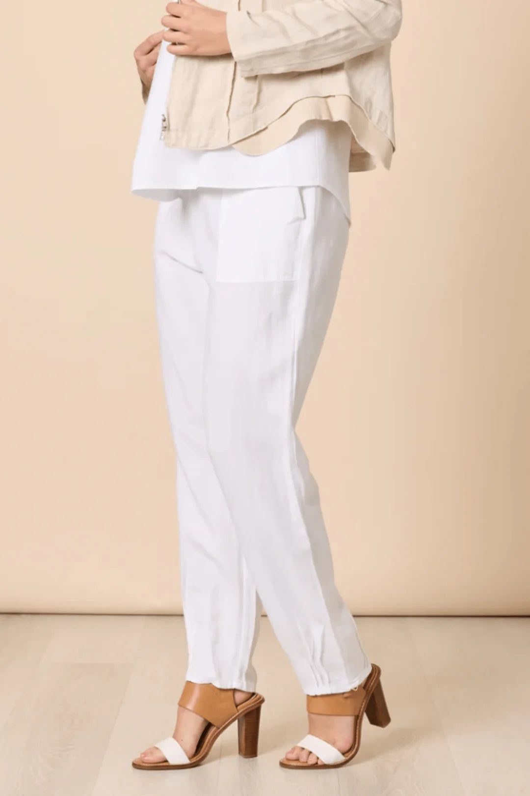 Lino Tapered Pants in White