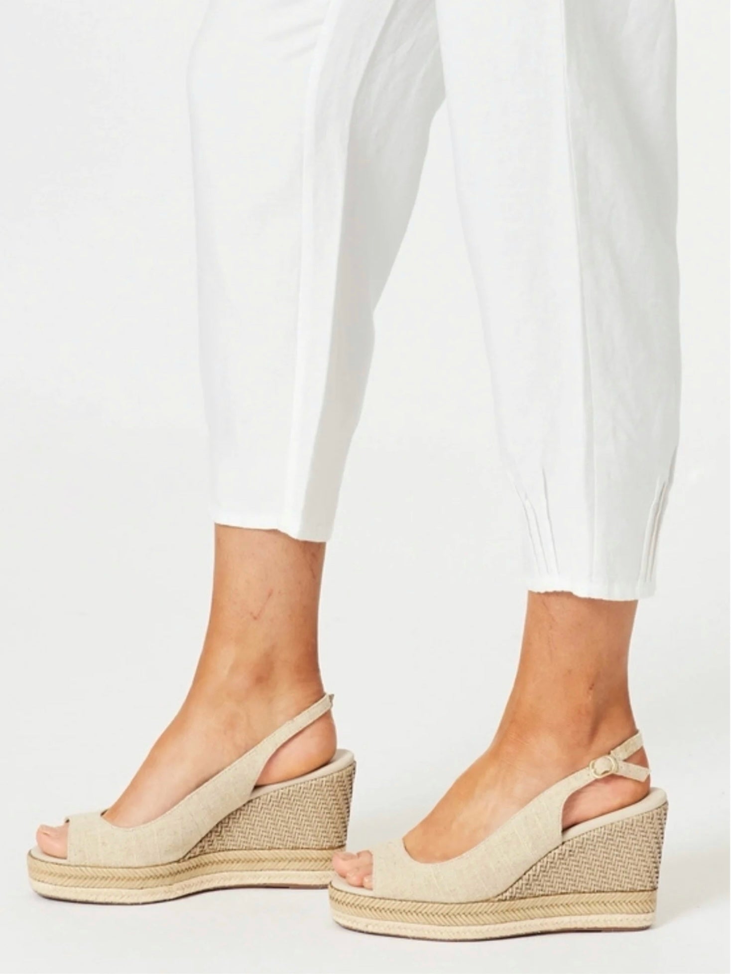 Lino Tapered Pants in White