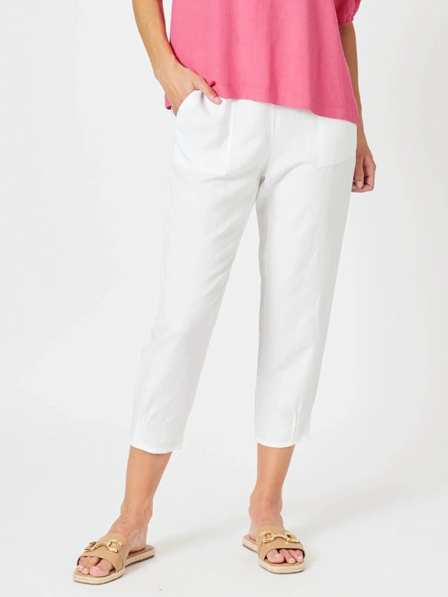 Lino Tapered Pants in White