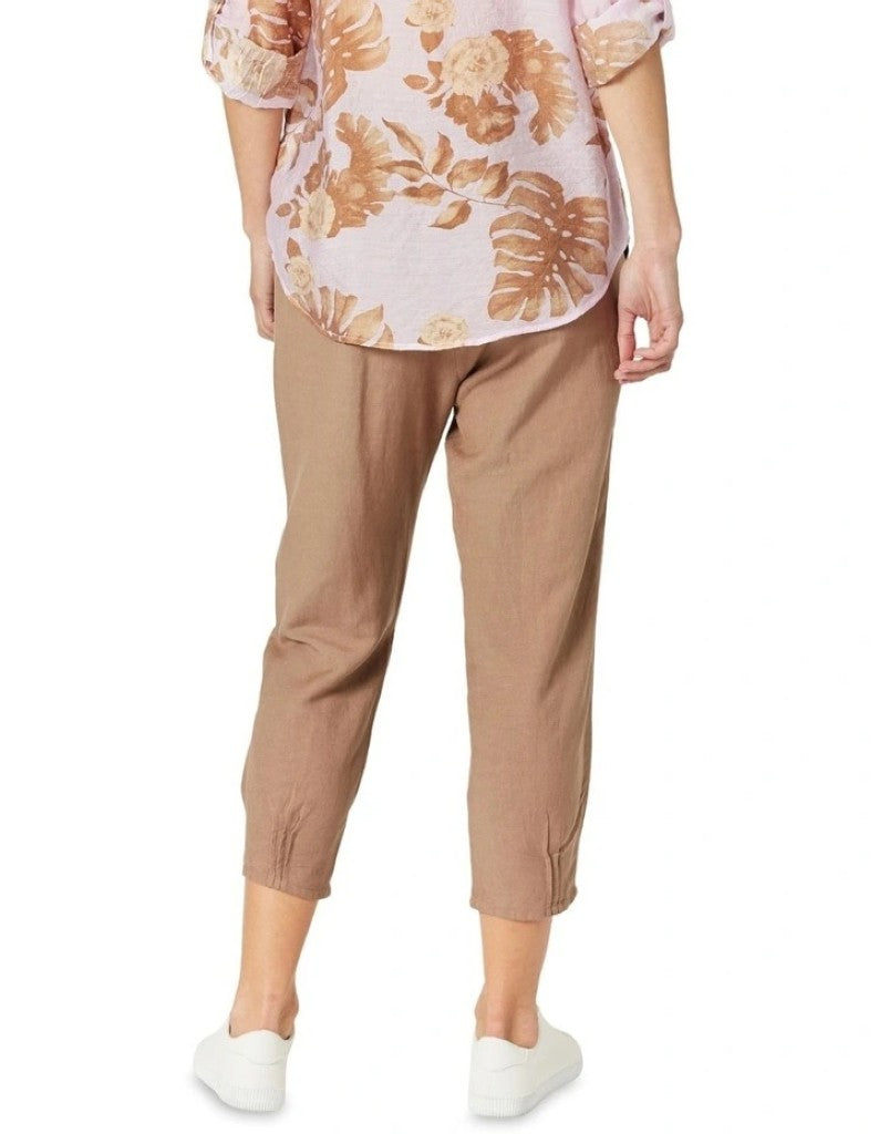 Lino Tapered Pant in Nutmeg