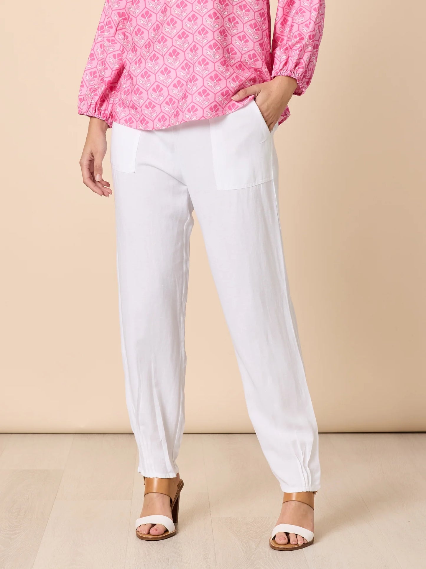 Lino Tapered Pants in White