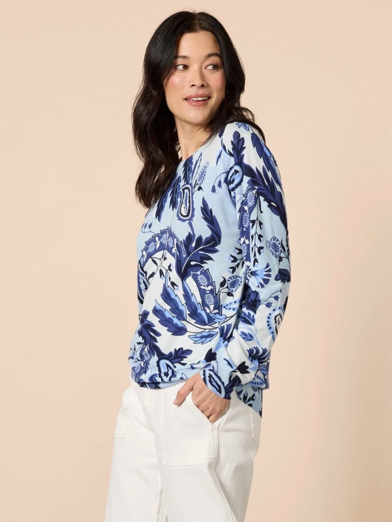 Newport Paisley Knit in Blue Multi