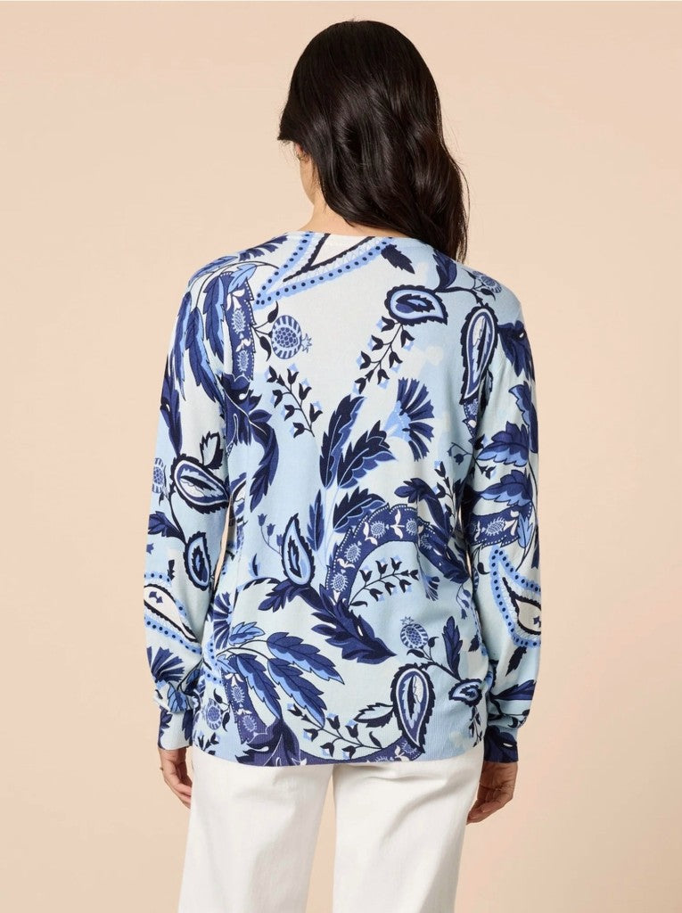 Newport Paisley Knit in Blue Multi