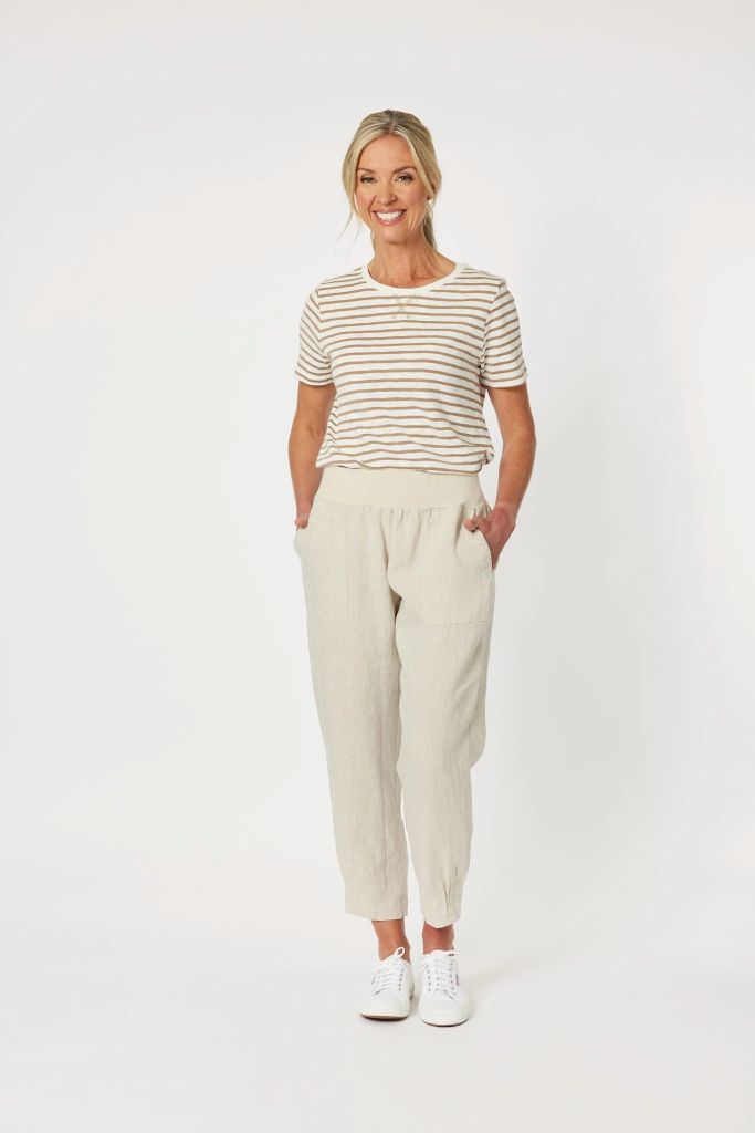 Sarah Linen Pants in Natural