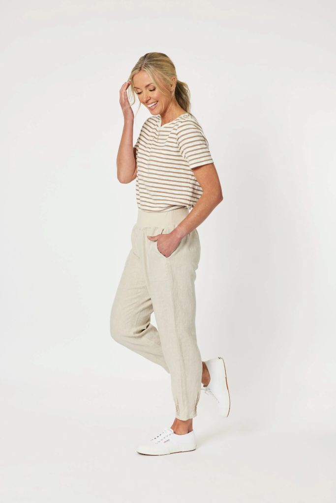 Sarah Linen Pants in Natural