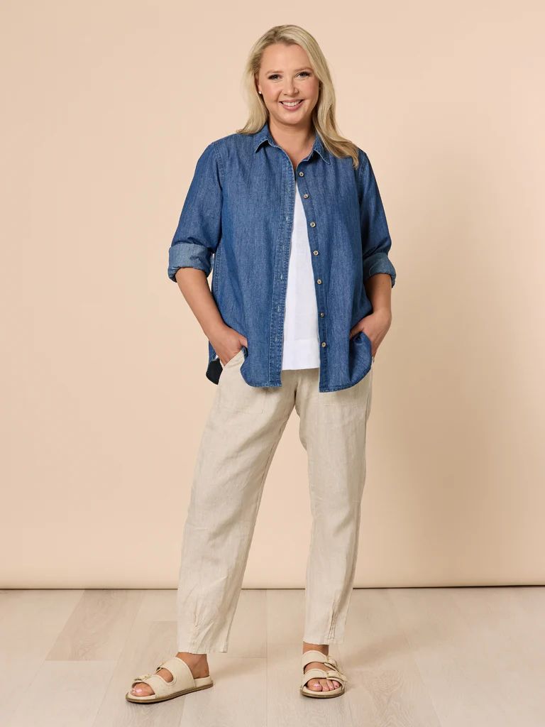 Sarah Linen Pants in Natural
