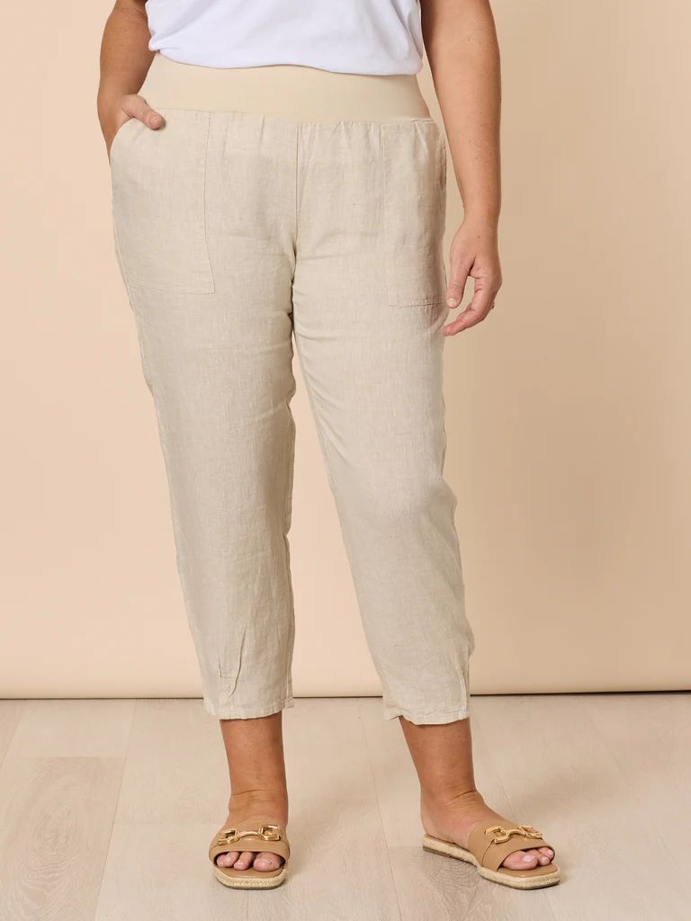 Sarah Linen Pants in Natural
