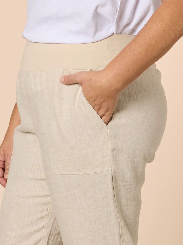 Sarah Linen Pants in Natural