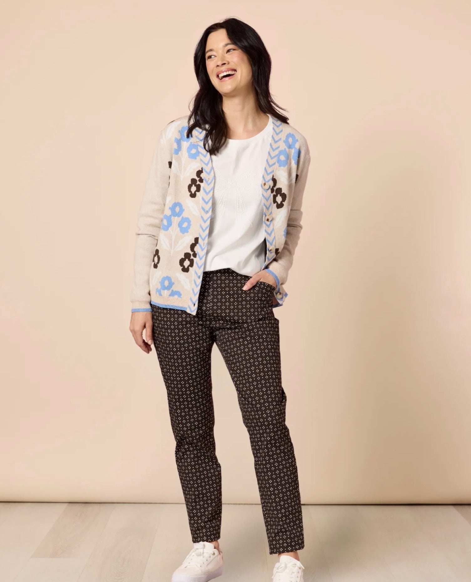 Vermont Knit Cardi in Natural Multi