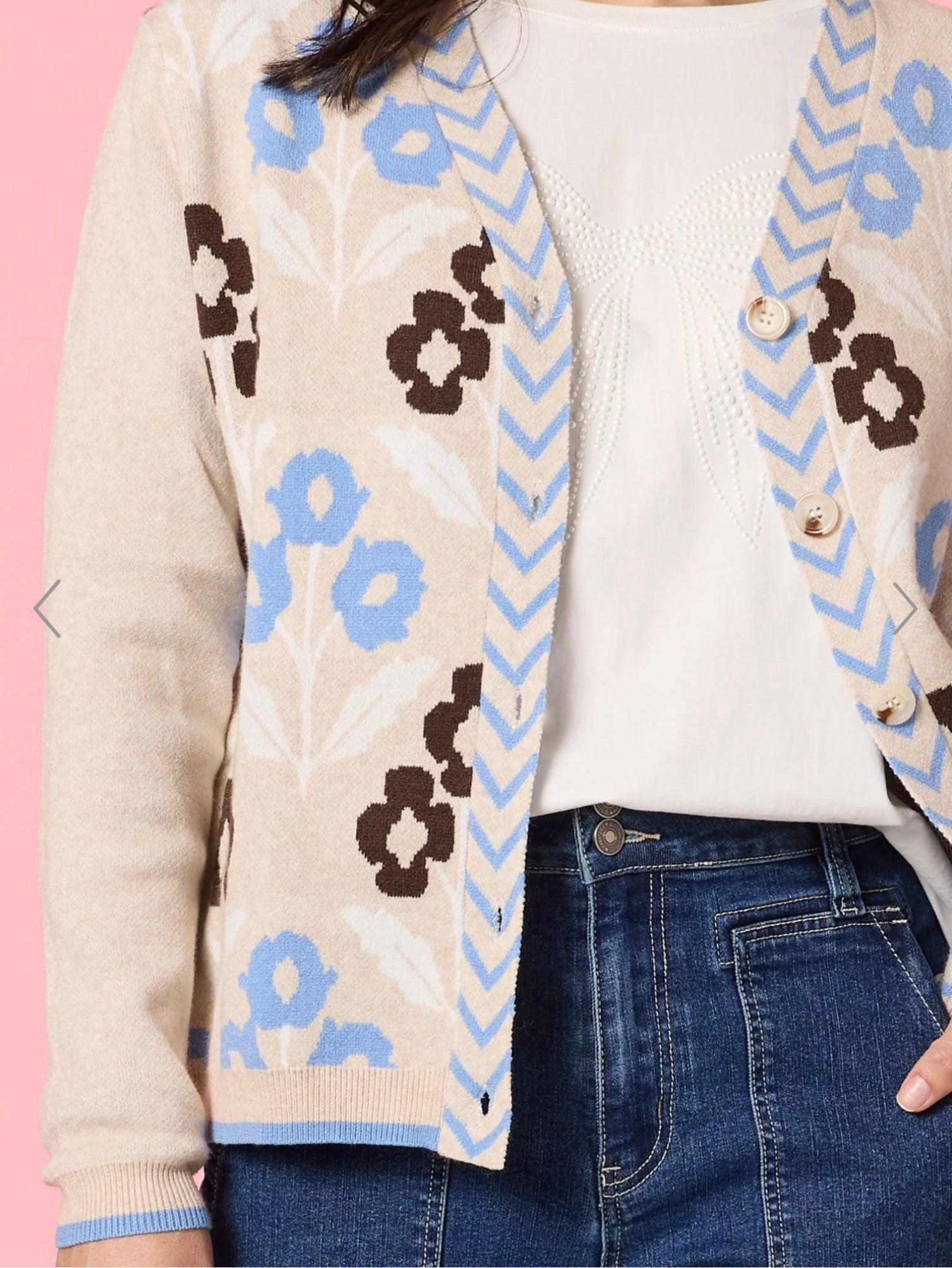 Vermont Knit Cardi in Natural Multi