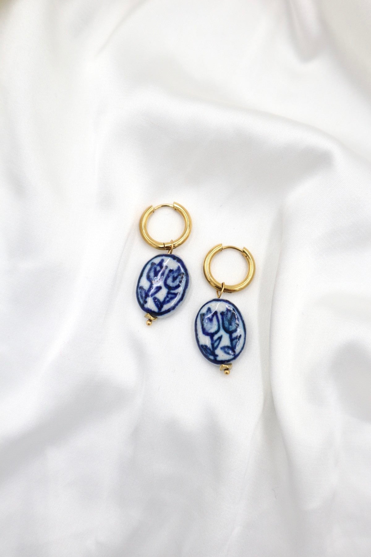 Graca Charm Hoops in Delft Ceramic