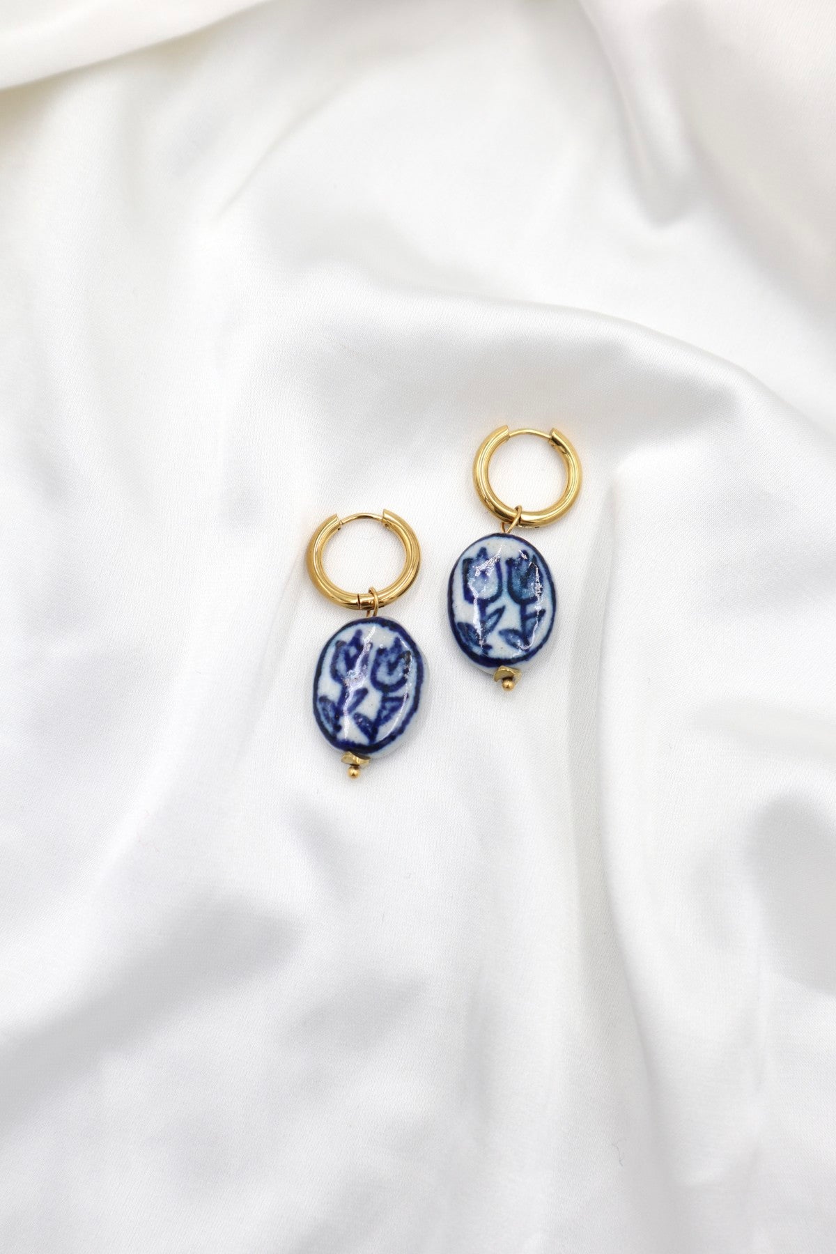 Graca Charm Hoops in Delft Ceramic
