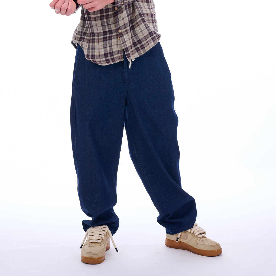 Barrel Pant in Dark Indigo