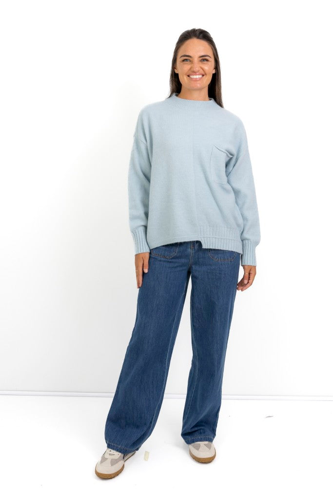 Hollister Box Knit With Pocket in Blue