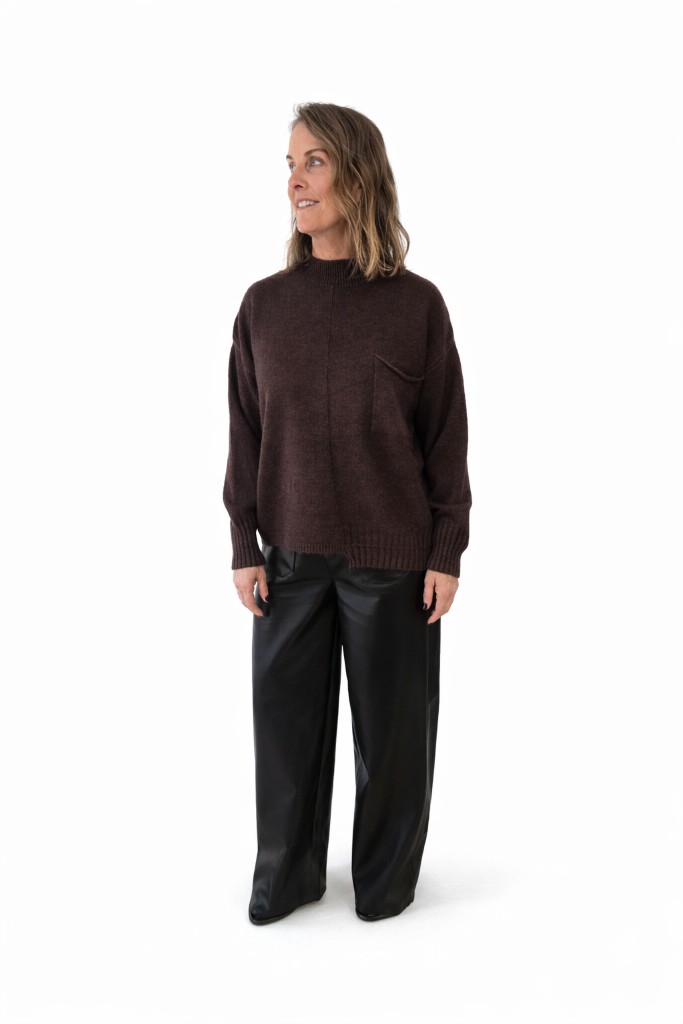 Hollister Box Knit With Pocket in Chocolate