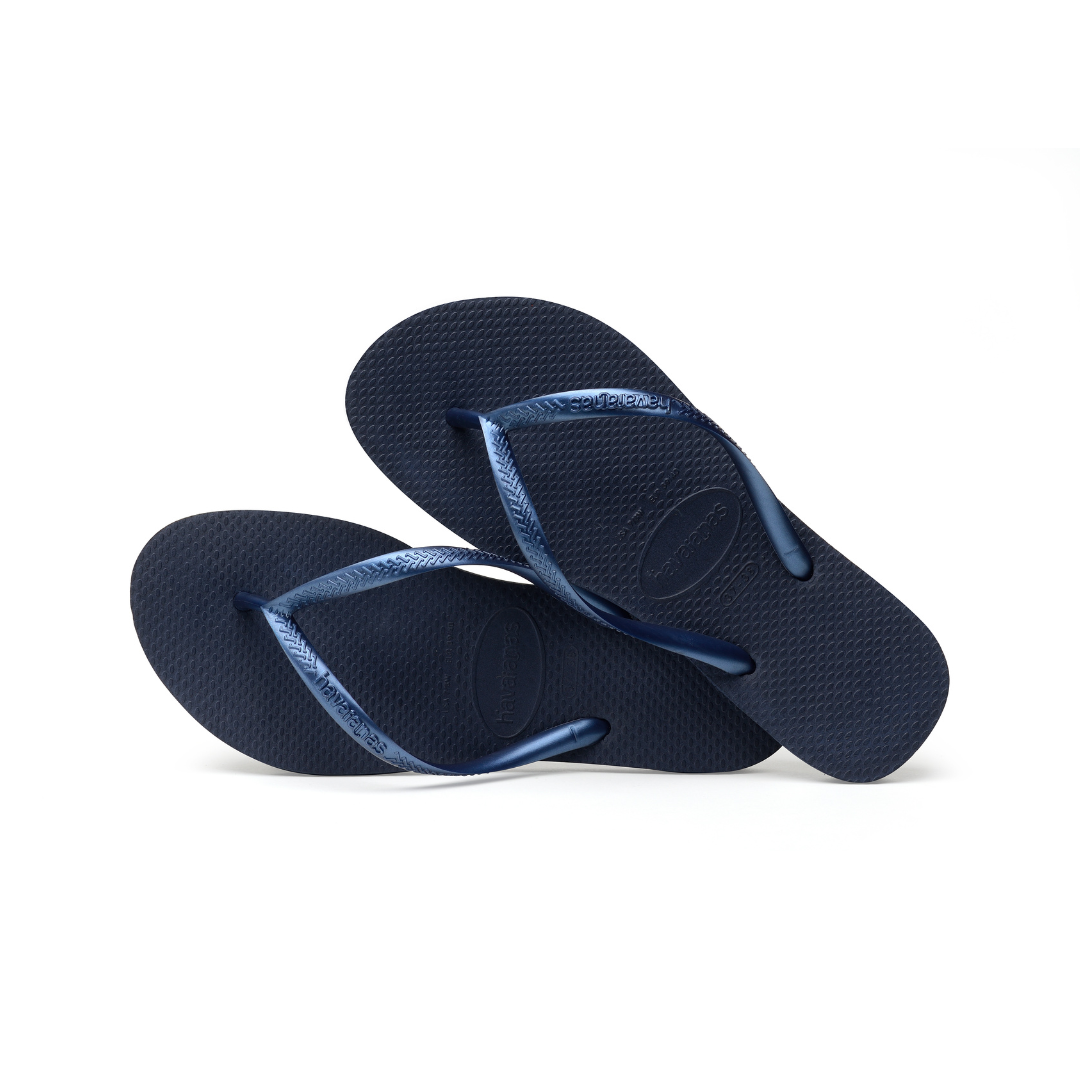 Slim Flip Flops in Navy Blue