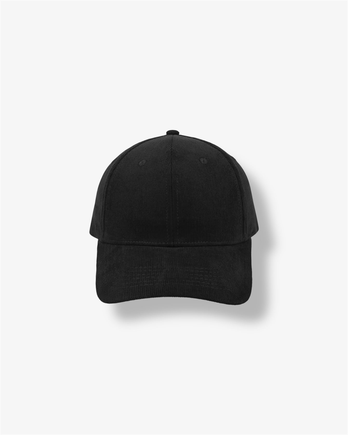 Corduroy 6 Panel Cap in Black