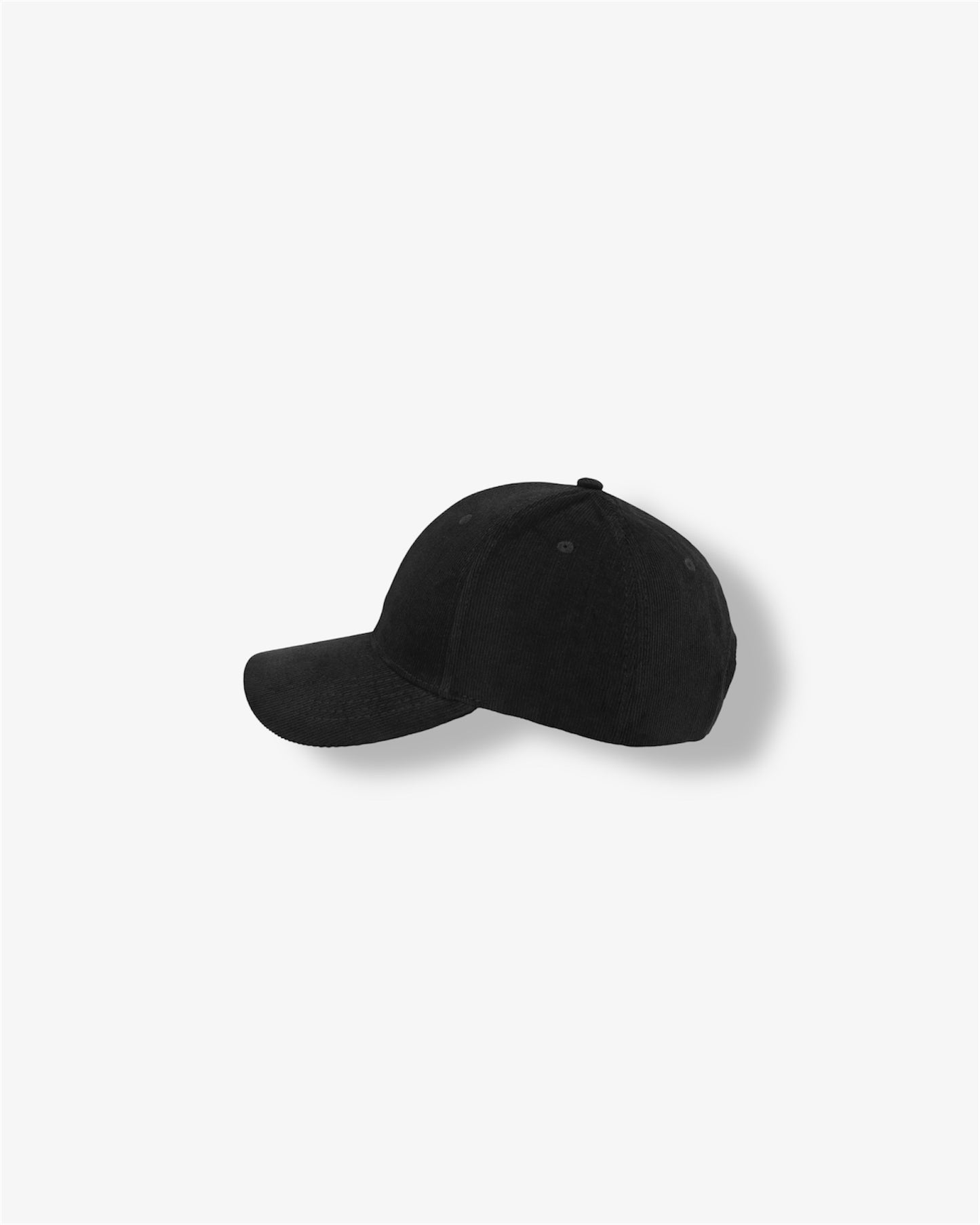 Corduroy 6 Panel Cap in Black