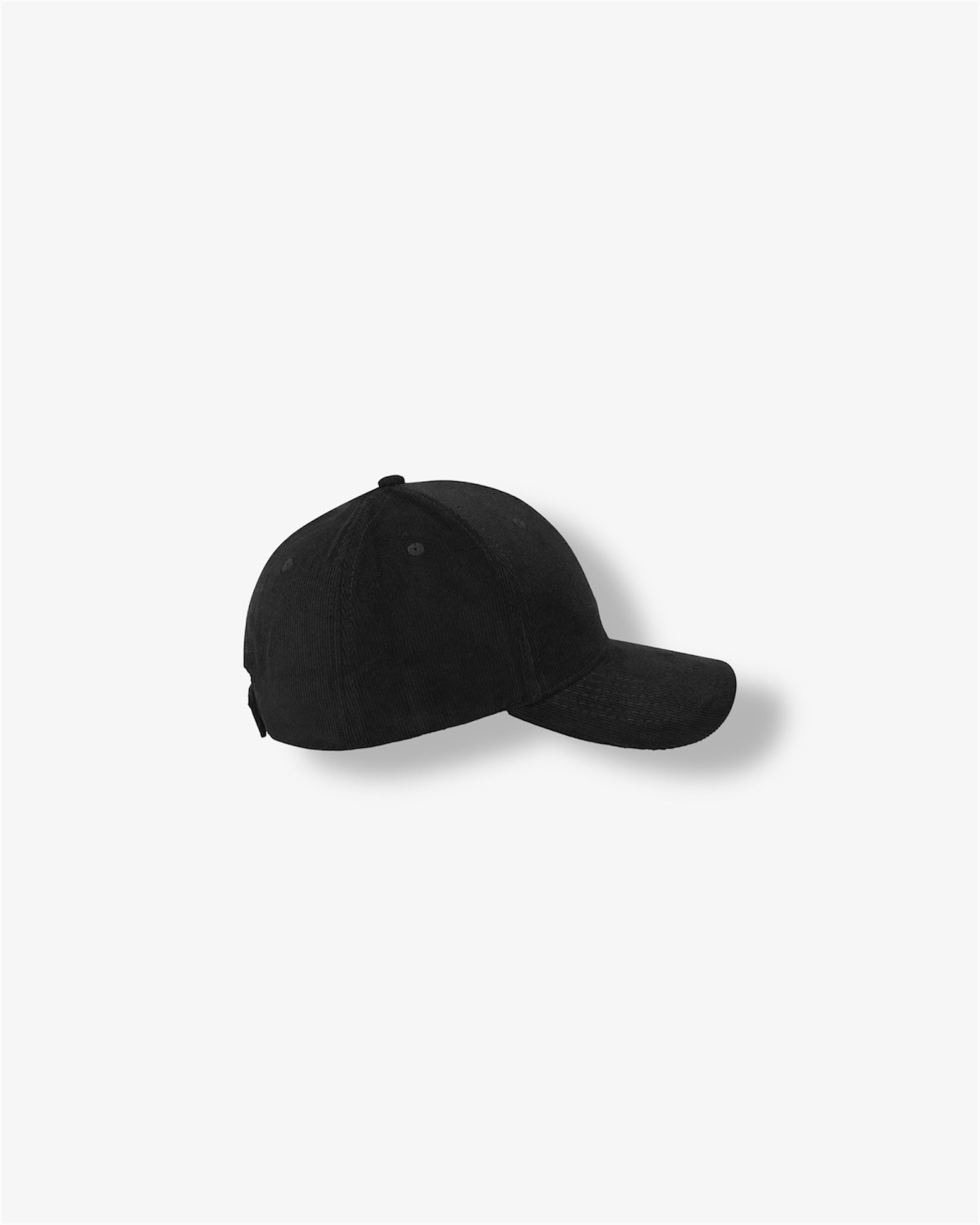 Corduroy 6 Panel Cap in Black