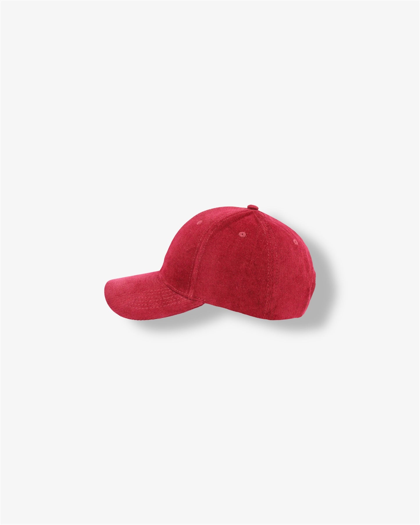 Corduroy 6 Panel Cap in Red