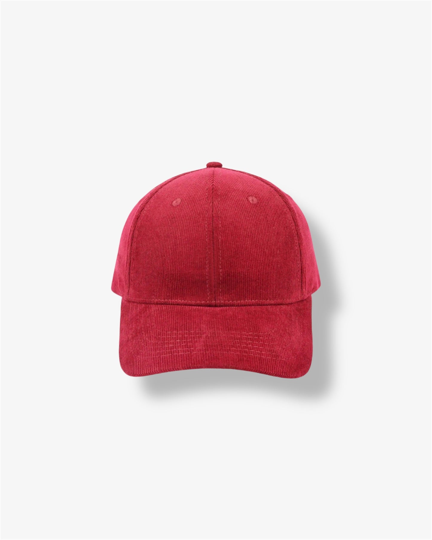 Corduroy 6 Panel Cap in Red