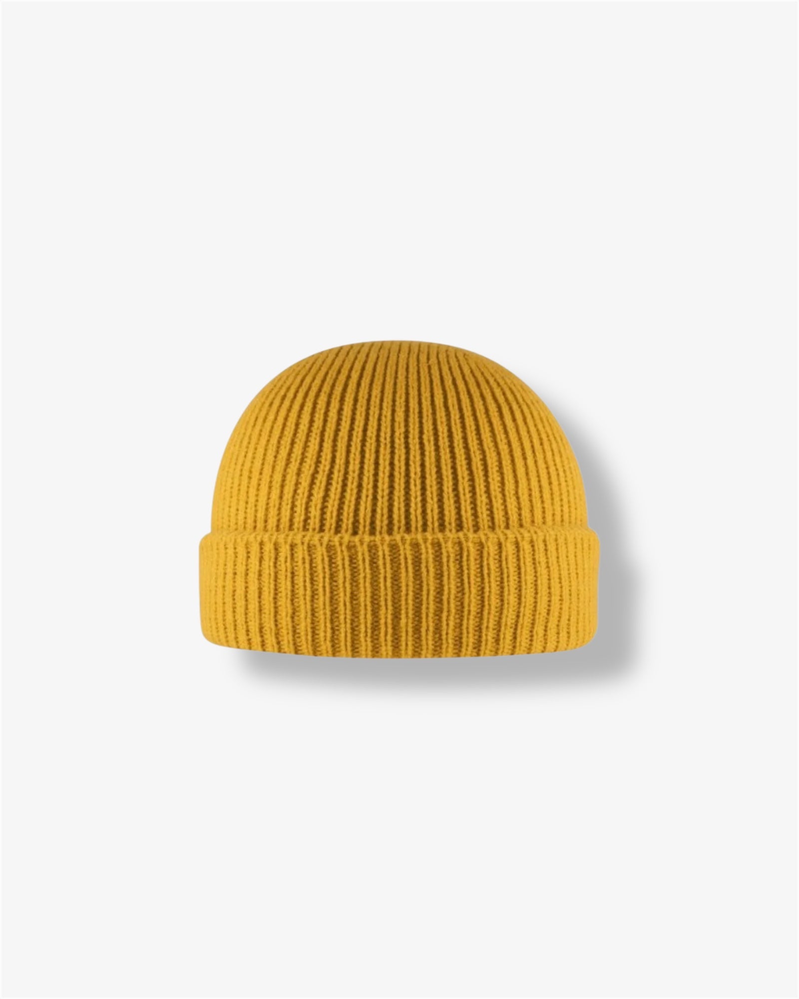 Cuffed Fishermen Beanie in Mustard