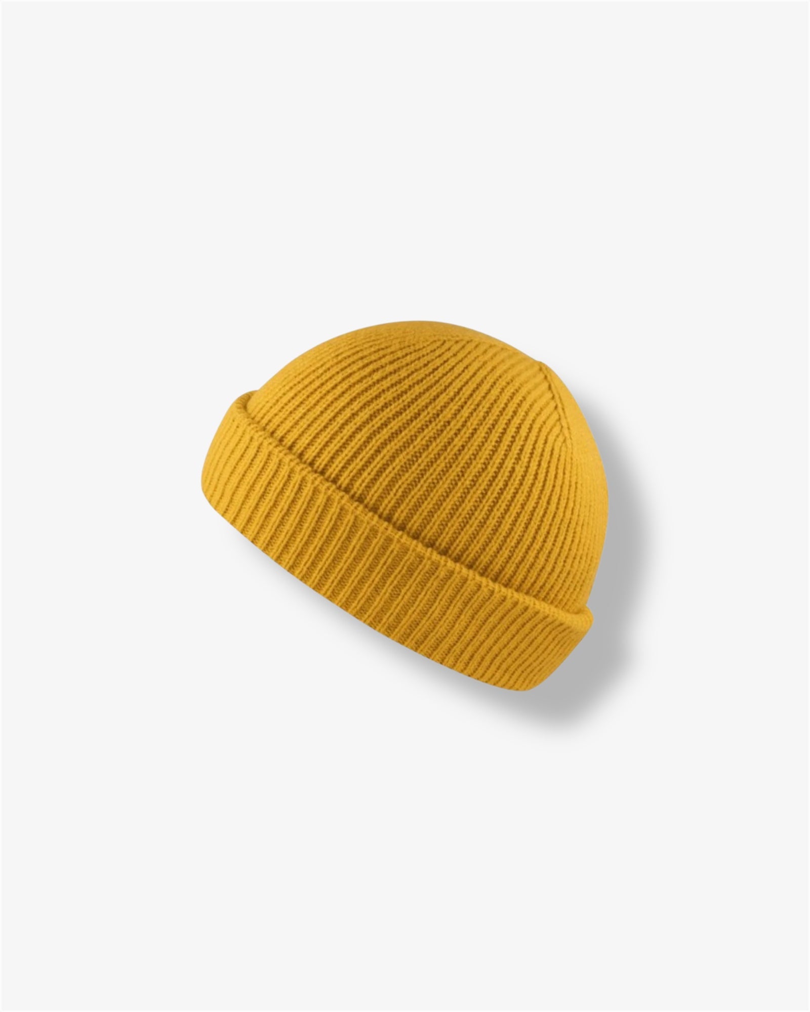 Cuffed Fishermen Beanie in Mustard