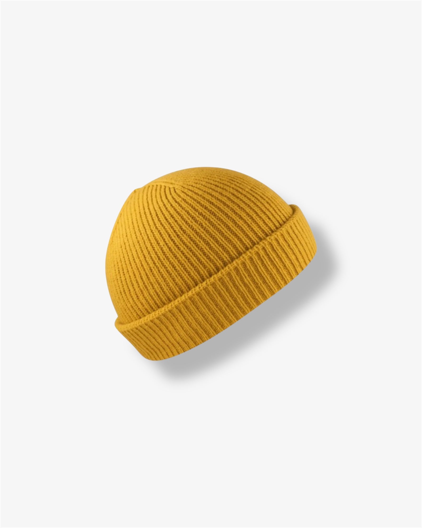 Cuffed Fishermen Beanie in Mustard