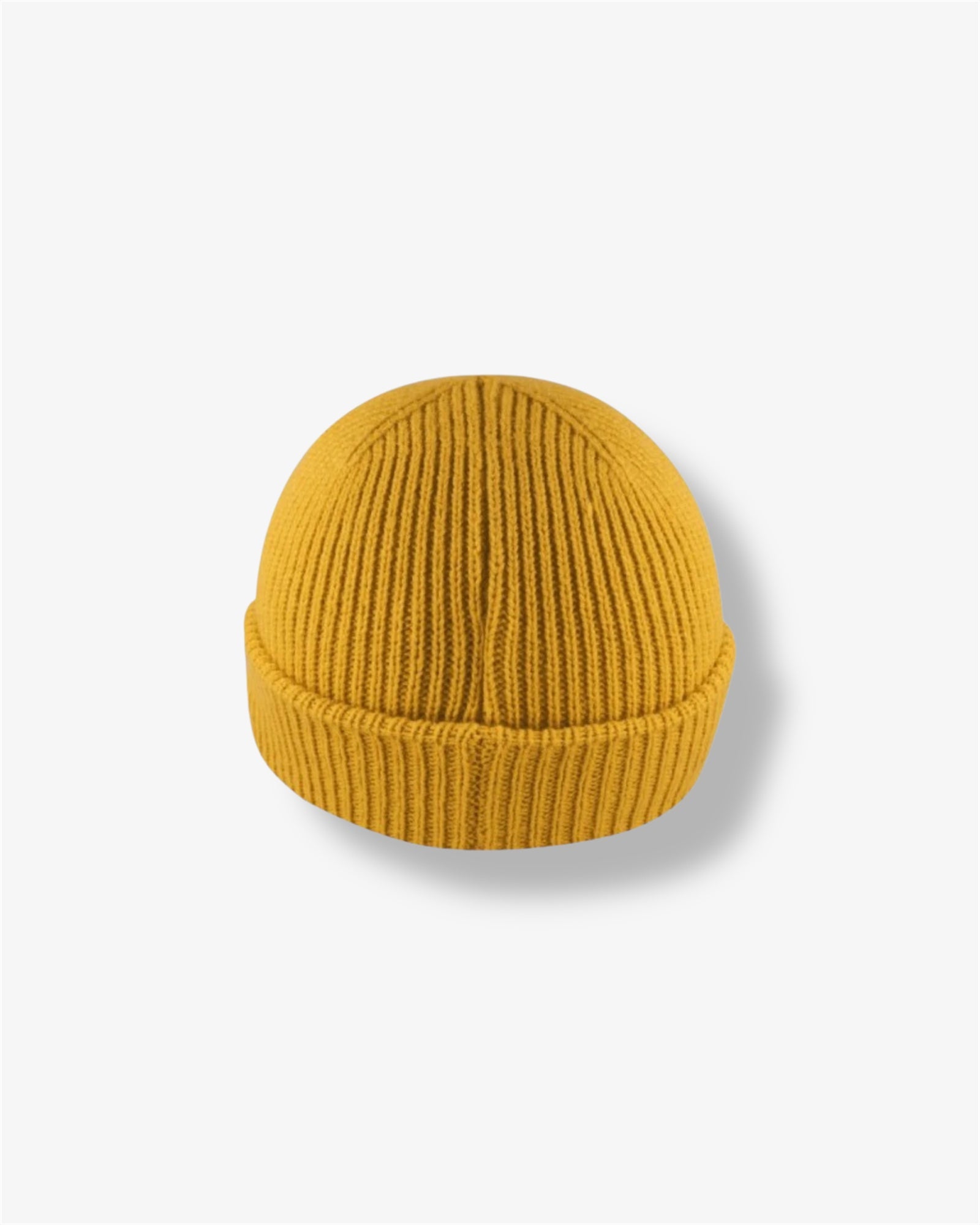 Cuffed Fishermen Beanie in Mustard