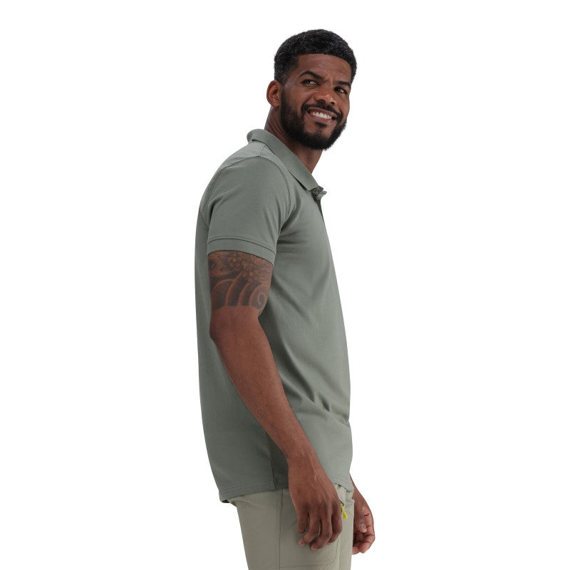 Cotton Single Jersey Polo in Agave Green