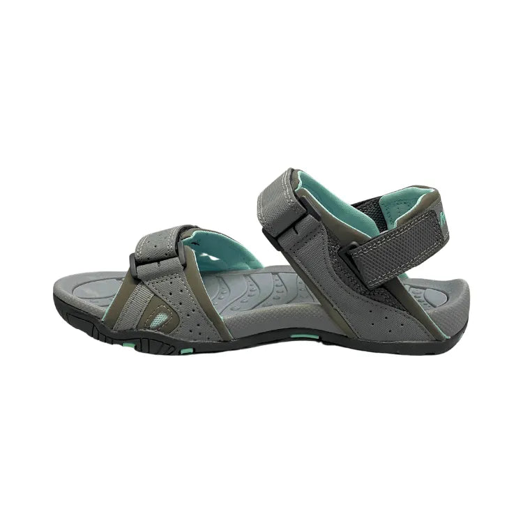 Ula Sandals in Medium Grey / Baby Blue