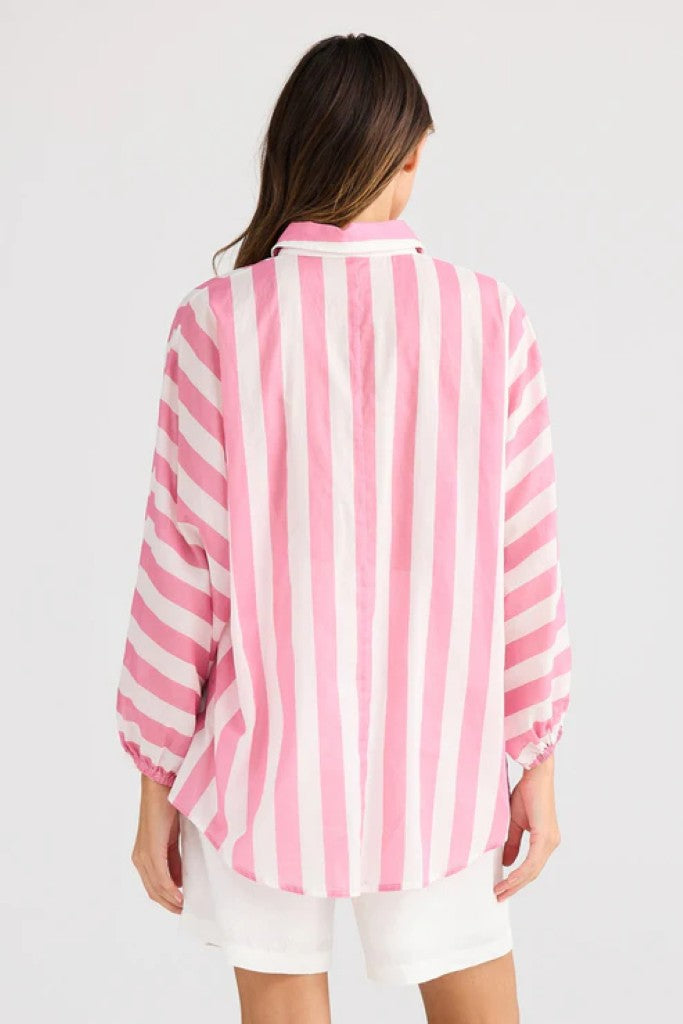 Cliffside Shirt in Pink Stripe