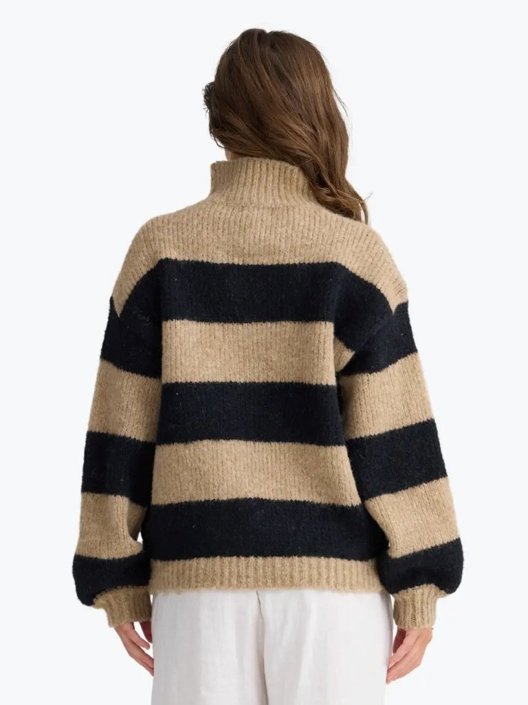 Island Knit in Taupe Stripe