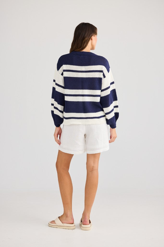 Sandwood Knit in Navy Stripe