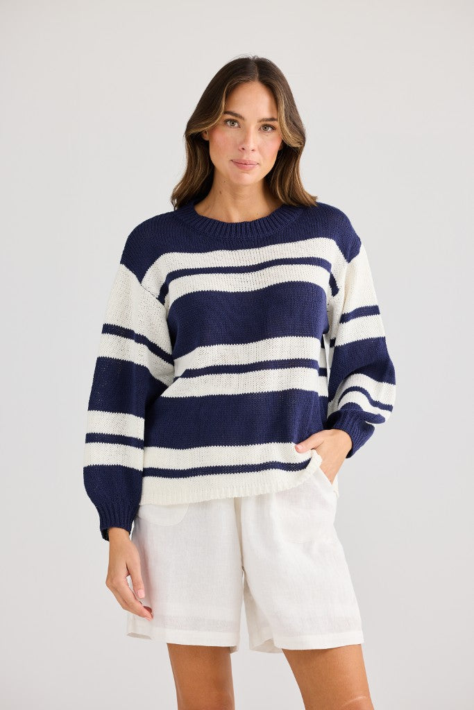 Sandwood Knit in Navy Stripe