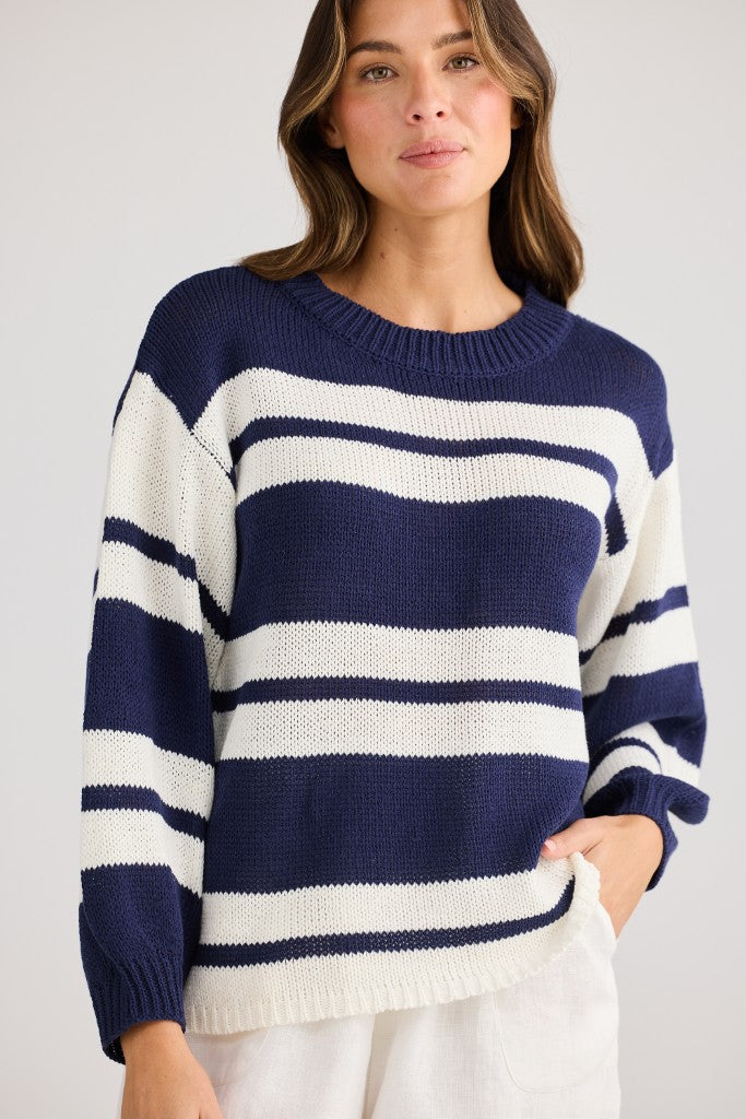 Sandwood Knit in Navy Stripe