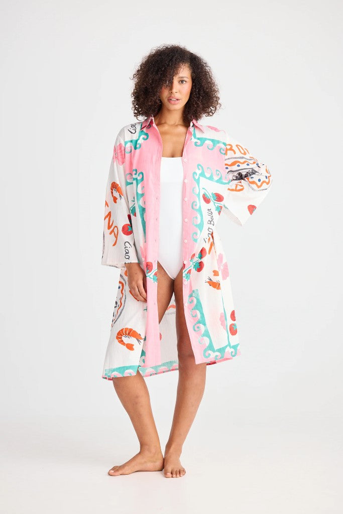 Stella Shirt Dress in Italiano